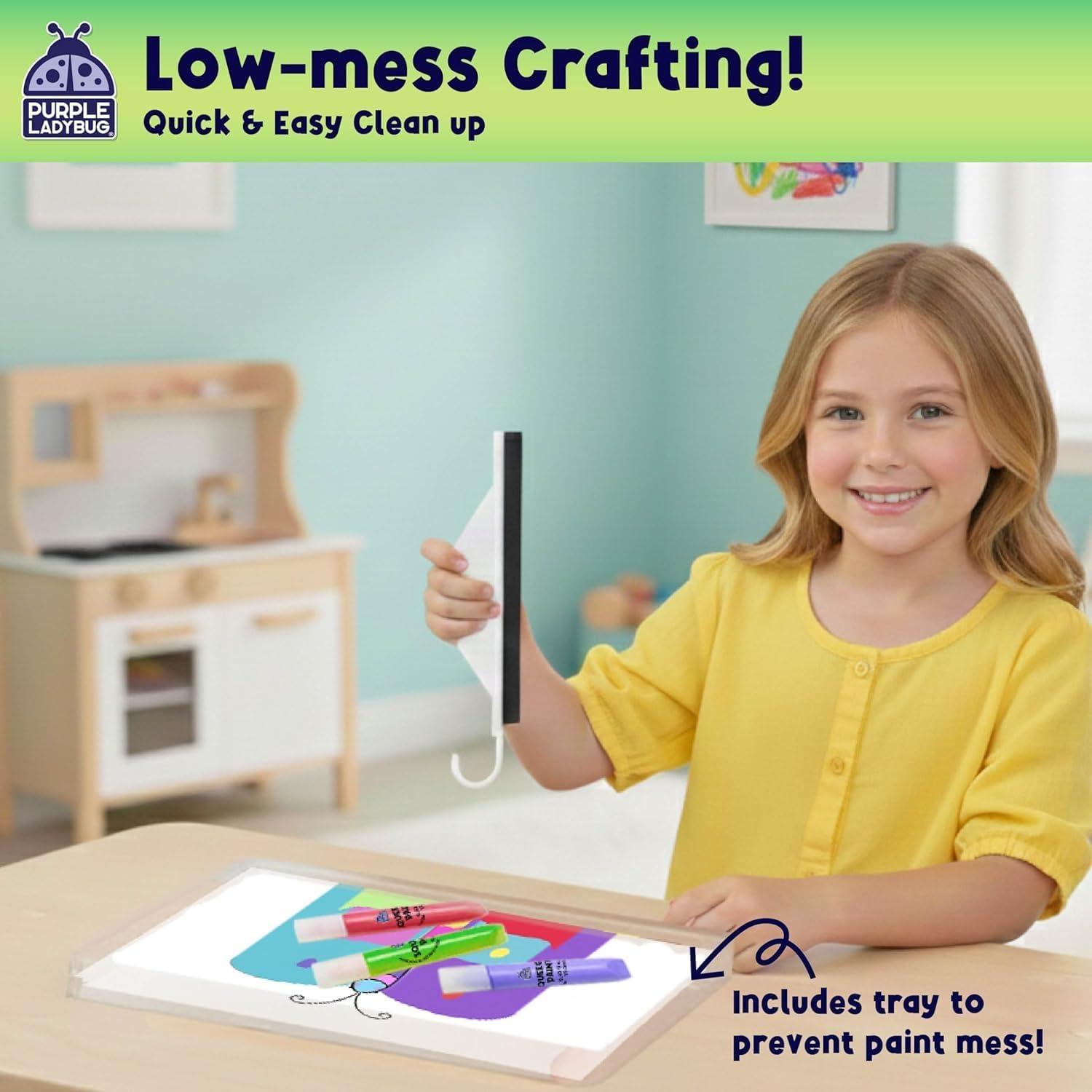 image:imagePURPLE LADYBUG Squeegee Art Craft Kit Fun Crafts for Kids Boys amp Girls Age 6 Birthday Gift Animals Theme with 10 Colorful Paints Mess Free Supports Fine Motor Skill DevelopmentBlooms Bugs