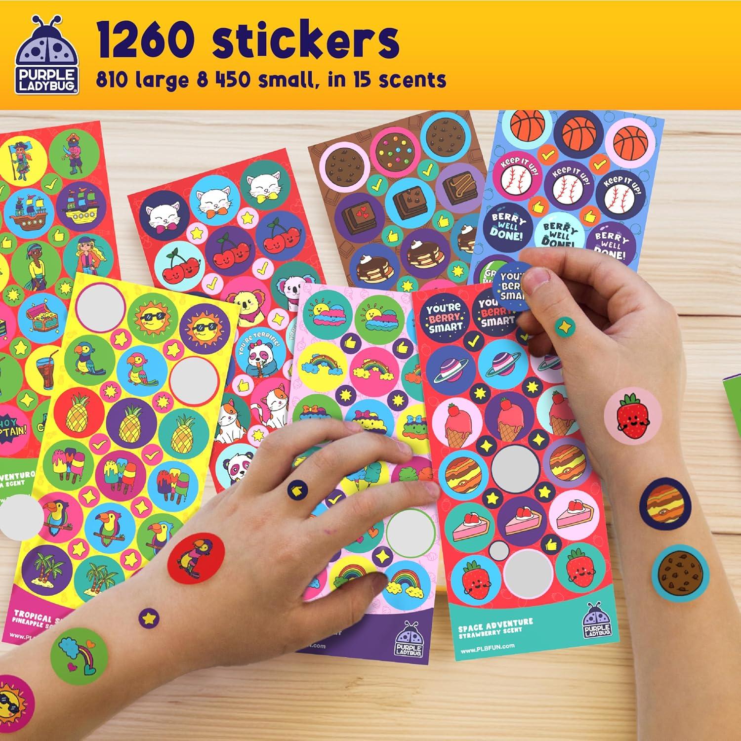 image:imagePURPLE LADYBUG Teacher Stickers for Students 4960 Reward Stickers for Kids Classroom Supplies Teacher MustHaves for Classroom Reward Charts Star Back to School GiftScented Stickers 15 Scents 1260 Stickers