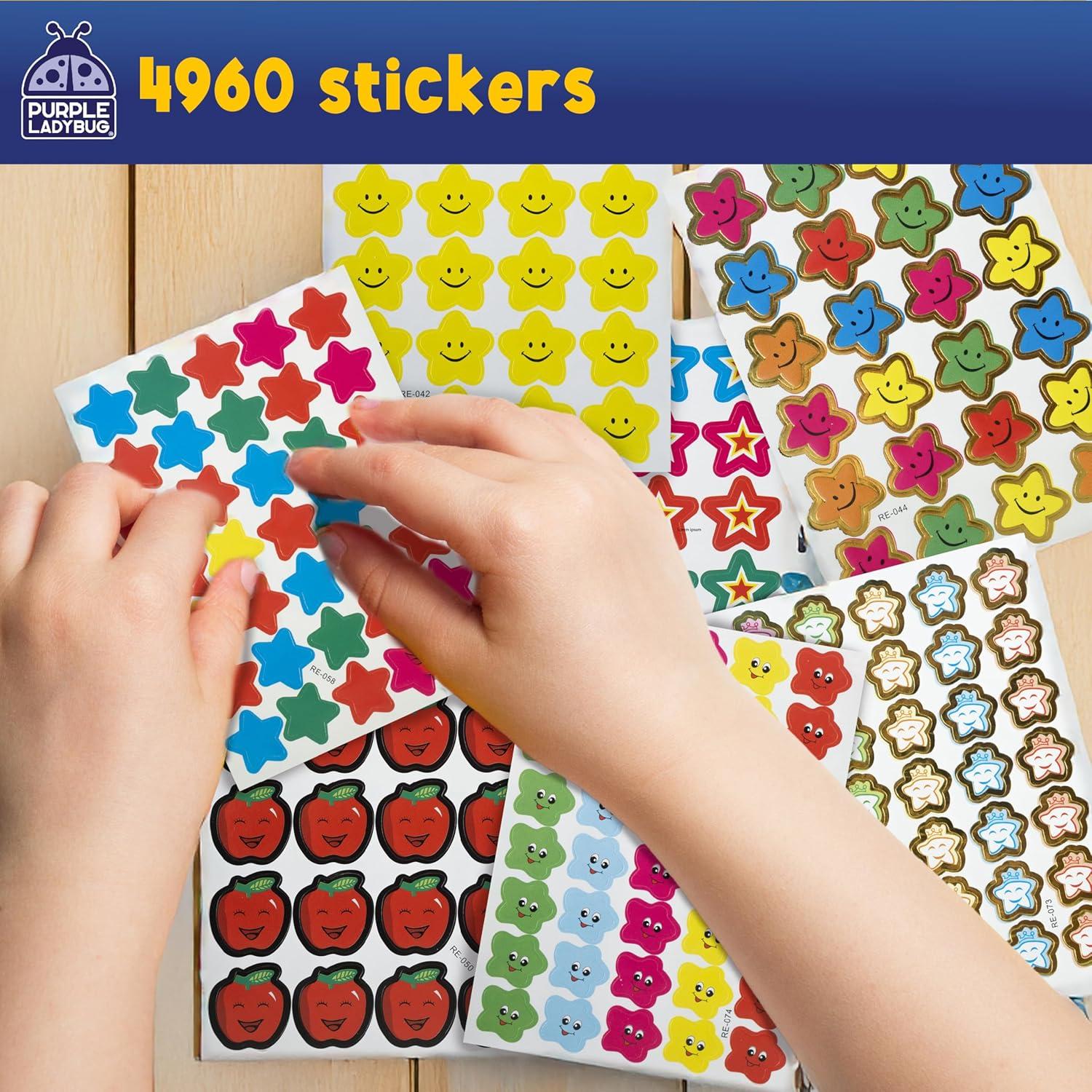 image:imagePURPLE LADYBUG Teacher Stickers for Students 4960 Reward Stickers for Kids Classroom Supplies Teacher MustHaves for Classroom Reward Charts Star Back to School GiftTeacher Stickers 4960 Stickers