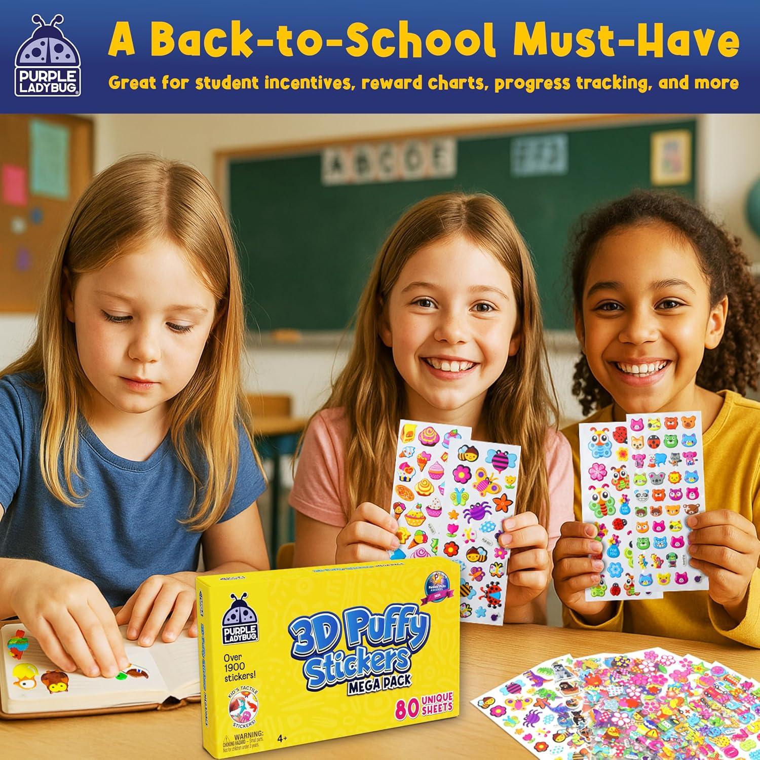 image:imagePURPLE LADYBUG Teacher Stickers for Students 4960 Reward Stickers for Kids Classroom Supplies Teacher MustHaves for Classroom Reward Charts Star Back to School GiftPuffy Stickers 80 Sheets 1900 Stickers