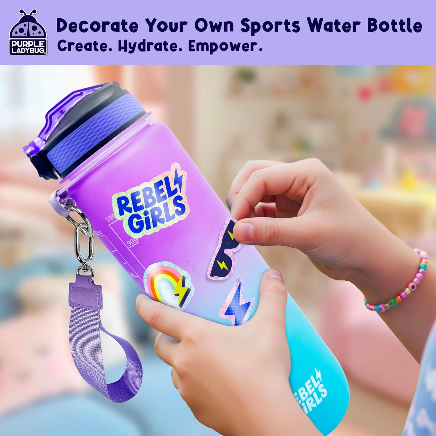 image:imageRebel Girls Decorate Your Own Water Bottles Girl Craft Kit Water Bottle for Kids with Motivational Stickers amp More Birthday Gift for 7 Year Old Kid Most Popular Arts amp Crafts for Ages 6 8 9 10