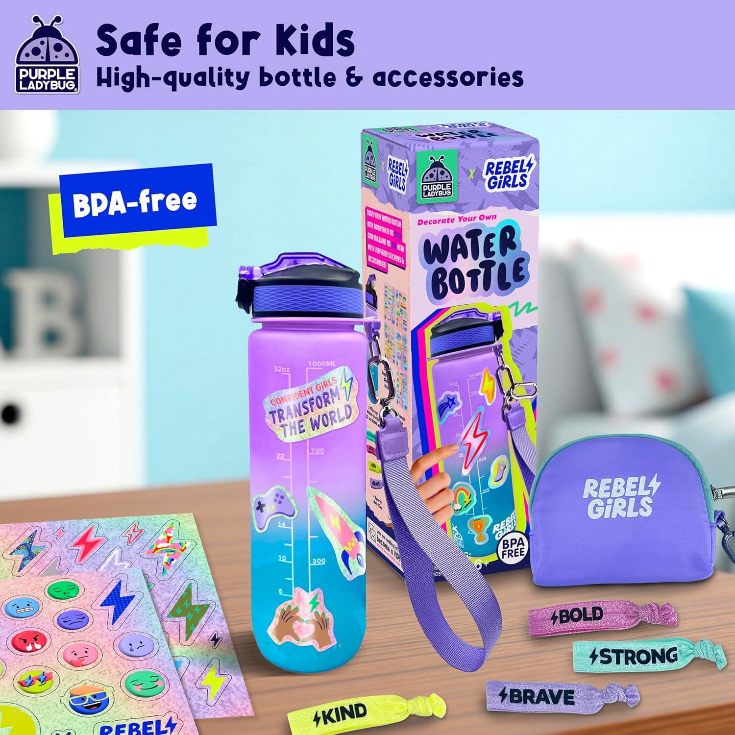 image:imageRebel Girls Decorate Your Own Water Bottles Girl Craft Kit Water Bottle for Kids with Motivational Stickers amp More Birthday Gift for 7 Year Old Kid Most Popular Arts amp Crafts for Ages 6 8 9 10