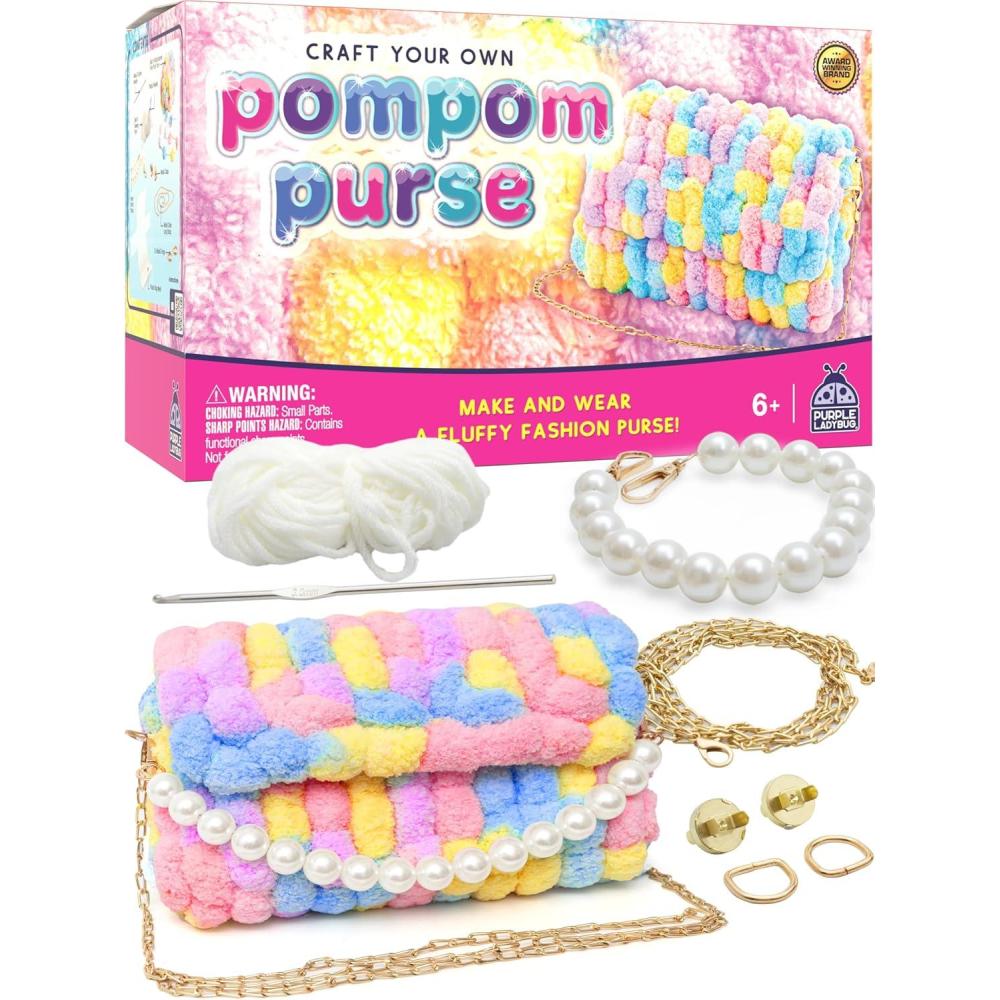 image:imageDecorate Your Own Unicorn Crossbody Bag Kit Unicorn Gifts for Girls Age 68 Valentines Gifts for Girls 6 7 8 9 1012 Year Old Girl Birthday Gift Ideas Craft for Girl Glow in the DarkPompom Purse