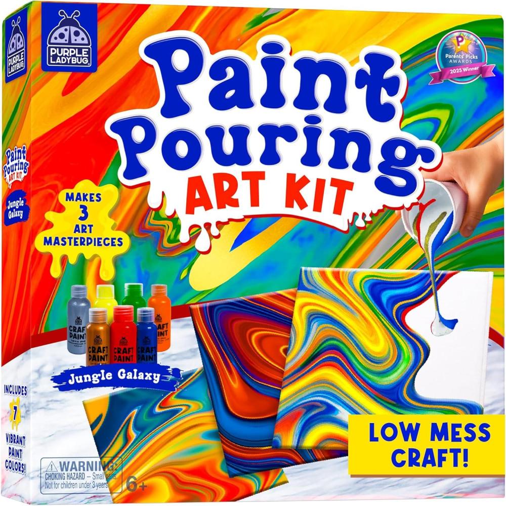 image:imagePURPLE LADYBUG Paint Pouring Art Kit Art and Crafts for Kids Ages 812 Gifts for 6 7 8 9 10 11 12 Year Old Boys amp Girls Gift Ideas Birthday Gifts for Girls Tween amp Teen Girl DIY Painting KitArt Jungle Galaxy