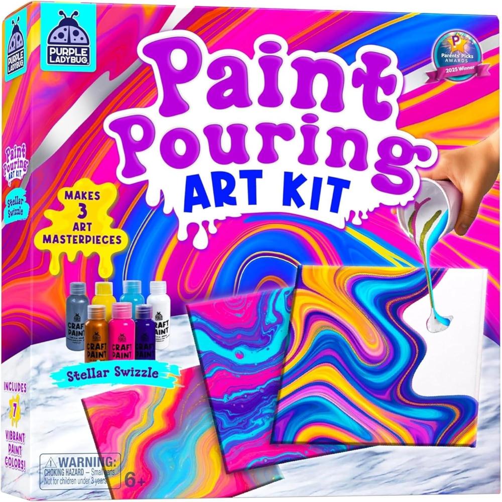 image:imagePURPLE LADYBUG Paint Pouring Art Kit Art and Crafts for Kids Ages 812 Gifts for 6 7 8 9 10 11 12 Year Old Boys amp Girls Gift Ideas Birthday Gifts for Girls Tween amp Teen Girl DIY Painting KitArt Stellar Swizzle