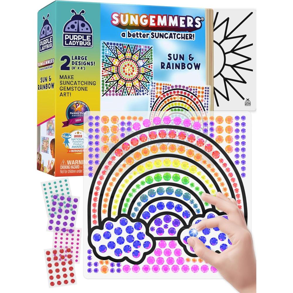 image:imagePURPLE LADYBUG SUNGEMMERS Suncatcher Gem Art for Kids Fun Valentines Day Crafts for Ages 612 Birthday Gift for Girls 68 812 Arts amp Crafts Activities Window Diamond Art KitSun Rainbow