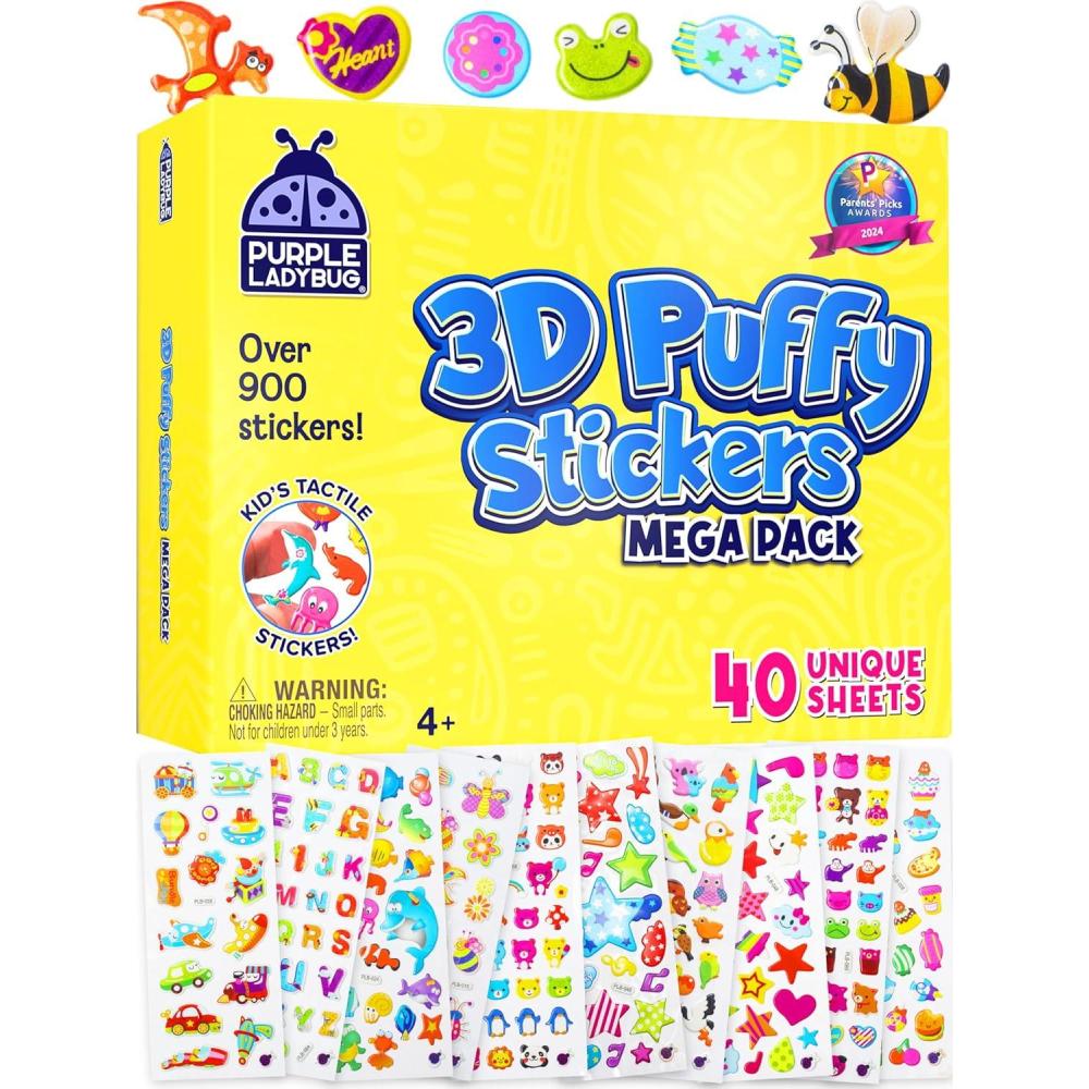 image:imagePURPLE LADYBUG Teacher Stickers for Students 4960 Reward Stickers for Kids Classroom Supplies Teacher MustHaves for Classroom Reward Charts Star Back to School GiftPuffy Stickers 40 Sheets 950 Stickers