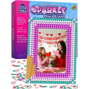 PURPLE LADYBUG DIY Mosaic Photo Frame Crafts for Girls 8-12 6-8 – Great Valentines Day Gift for Kids 7 8 9 10 11 12 Years Old, Fun Craft Kit for Kids & Girl Birthday Tween & Teens Gifts Idea(Sparkly Mosaic Gems)