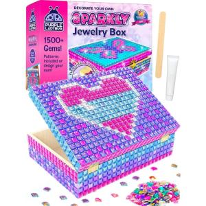 PURPLE LADYBUG Jewelry Box Craft for Girls 8-12 6-8 – Valentines Day Gifts for Kids & Birthday Gift for 7 8 9 10 11 12 Year Old Girl, Fun Mosaic Arts and Crafts for Kids Ages 8-12, Girls Toys 8-10(Sparkly Jewelry Box)