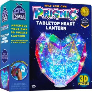 PURPLE LADYBUG Prismic 3D Puzzle Dog Lantern Kit -Gifts for 8-12 Years Old Boys & Girls, Teens & Tweens Gift, Dog Lover Gifts for Kids, STEM Art Project for Kids & Teens, Night Light Room Decor(Tabletop Heart)