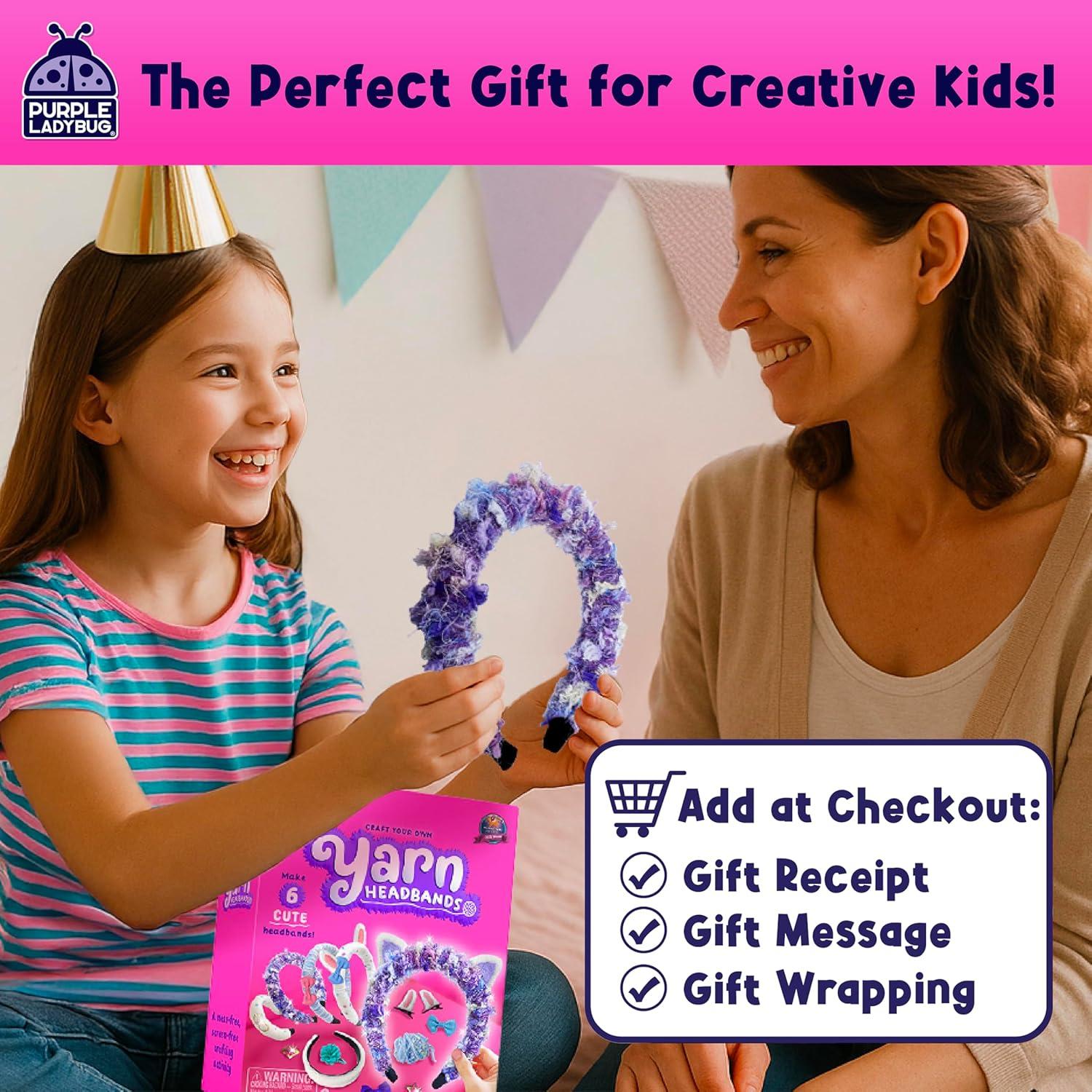 image:imagePURPLE LADYBUG DIY Headband Making Kit Gifts for 5 Year Old Girls Crafts for Ages 68 Girl 59 Years Old Gift for Girls Birthday Hair Accessories Girl Valentines Day Gifts Easter Basket StufferYarn Headbands