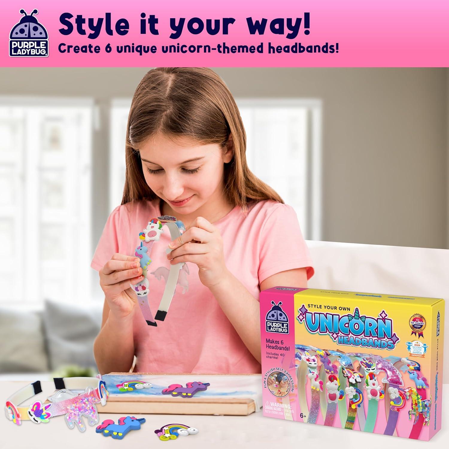 image:imagePURPLE LADYBUG DIY Headband Making Kit Gifts for 5 Year Old Girls Crafts for Ages 68 Girl 59 Years Old Gift for Girls Birthday Hair Accessories Girl Valentines Day Gifts Easter Basket StufferUnicorn Headbands