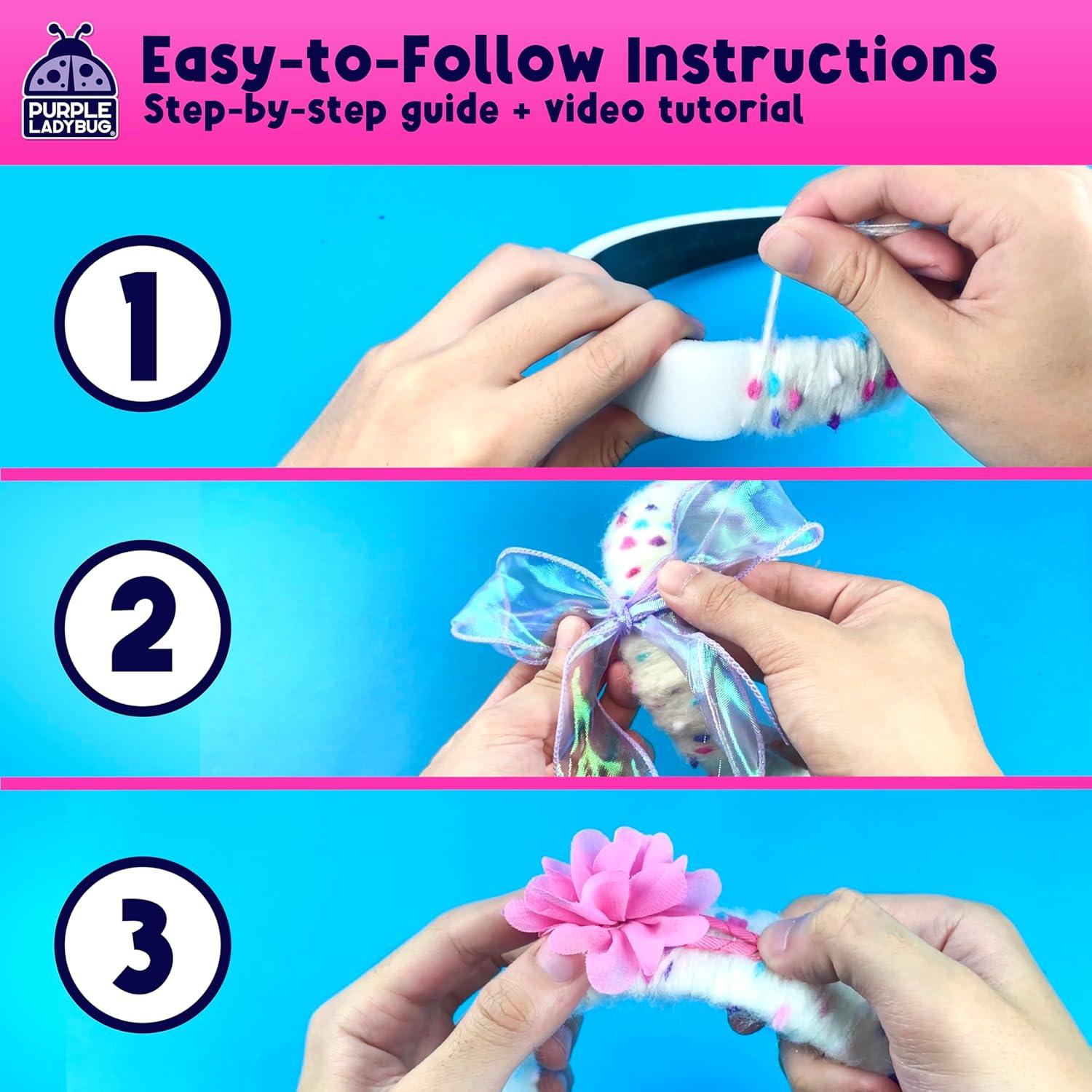 image:imagePURPLE LADYBUG DIY Headband Making Kit Gifts for 5 Year Old Girls Crafts for Ages 68 Girl 59 Years Old Gift for Girls Birthday Hair Accessories Girl Valentines Day Gifts Easter Basket StufferYarn Headbands
