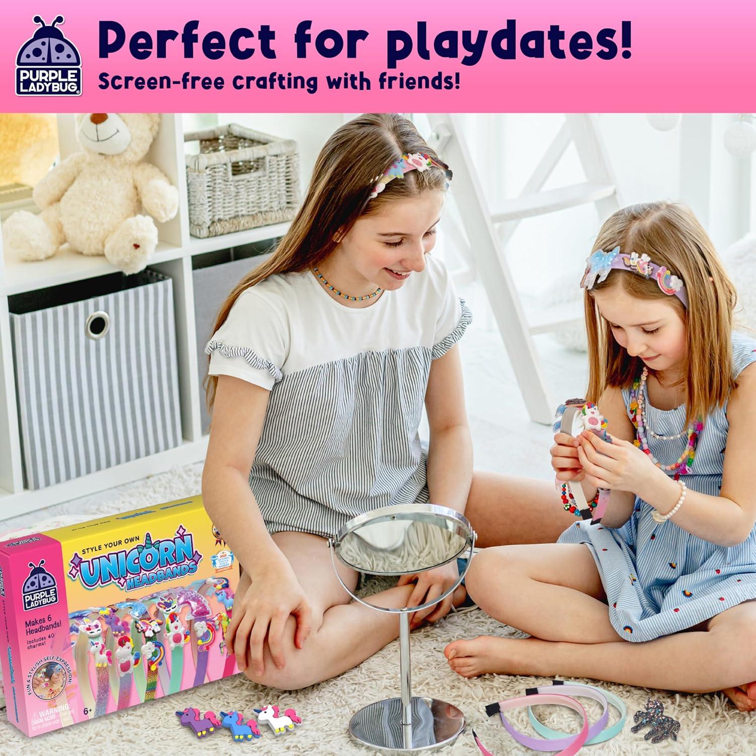 image:imagePURPLE LADYBUG DIY Headband Making Kit Gifts for 5 Year Old Girls Crafts for Ages 68 Girl 59 Years Old Gift for Girls Birthday Hair Accessories Girl Valentines Day Gifts Easter Basket StufferUnicorn Headbands