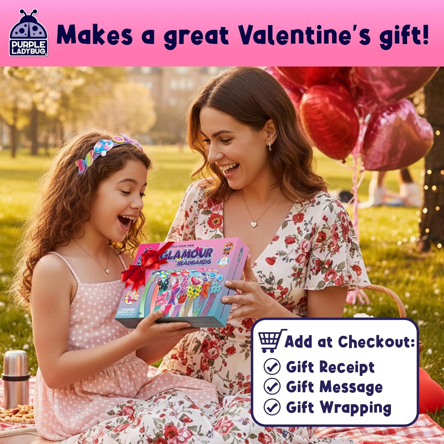 image:imagePURPLE LADYBUG DIY Headband Making Kit Gifts for 5 Year Old Girls Crafts for Ages 68 Girl 59 Years Old Gift for Girls Birthday Hair Accessories Girl Valentines Day Gifts Easter Basket StufferGlamour Headbands