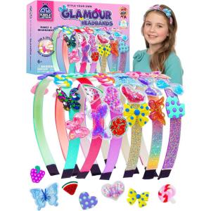 PURPLE LADYBUG DIY Headband Making Kit – Gifts for 5 Year Old Girls, Crafts for Ages 6-8 Girl, 5-9 Years Old Gift for Girls Birthday, Hair Accessories, Girl Valentines Day Gifts Easter Basket Stuffer(Glamour Headbands)