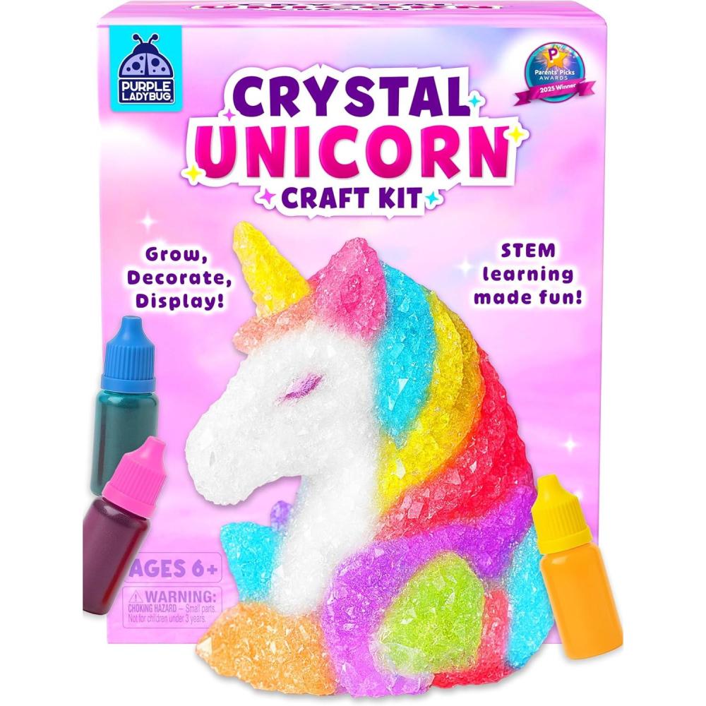image:imagePURPLE LADYBUG GrowYourOwn Unicorn Crystal Kit for Kids STEM DIY Science amp Craft Kit with Paint Colors amp Crystal Powder Colorful Crystal Growth Kit for Girls Ages 7 AllInOne Educational Gift