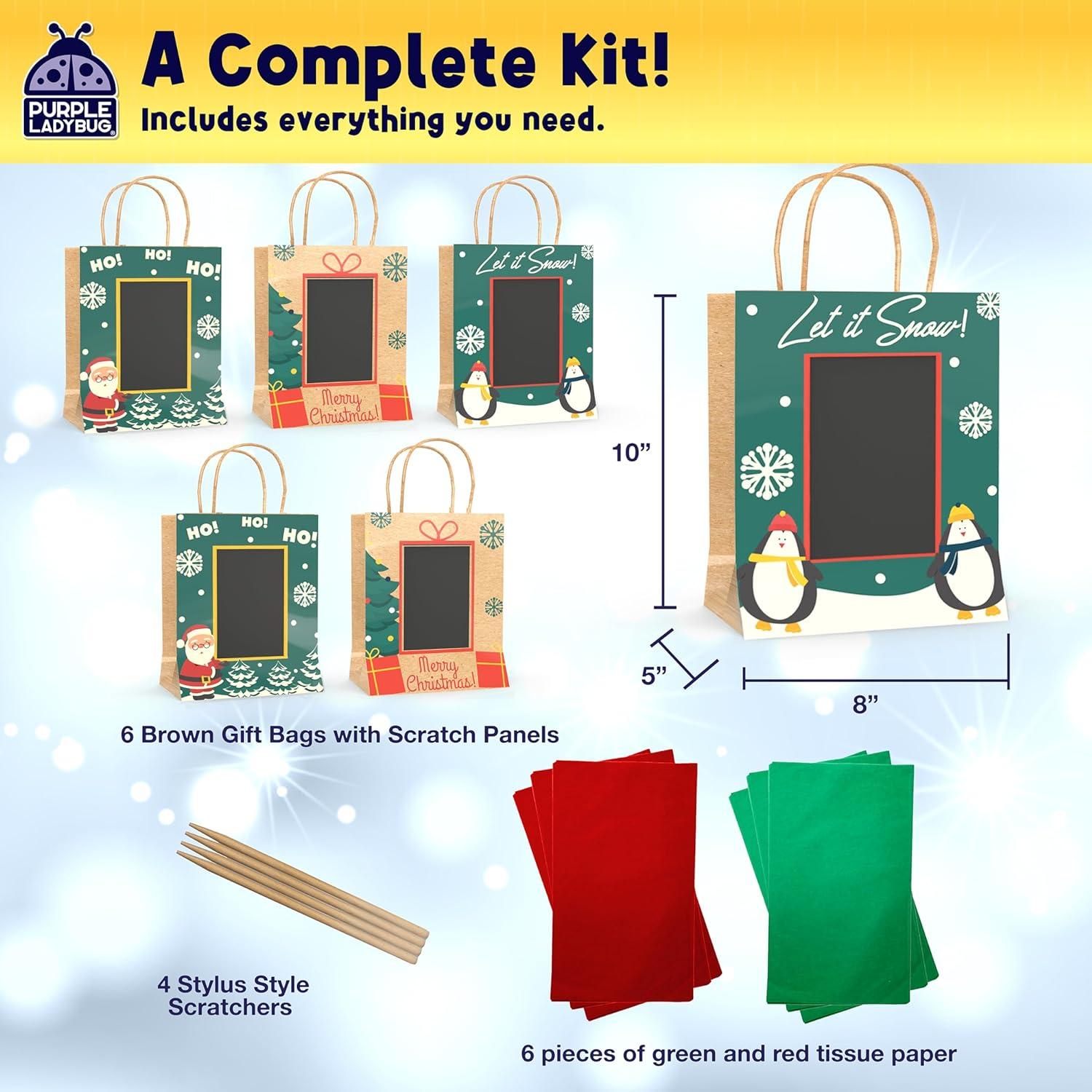 image:image6 Brown Christmas Gift Bags Medium Size Bulk 8 with Scratch Paper Panel for Personalized Messages amp Tissue Paper Small Holiday Bags for Gifts Secret Santa Holiday Gift Bags with HandleChristmas Gift Bags