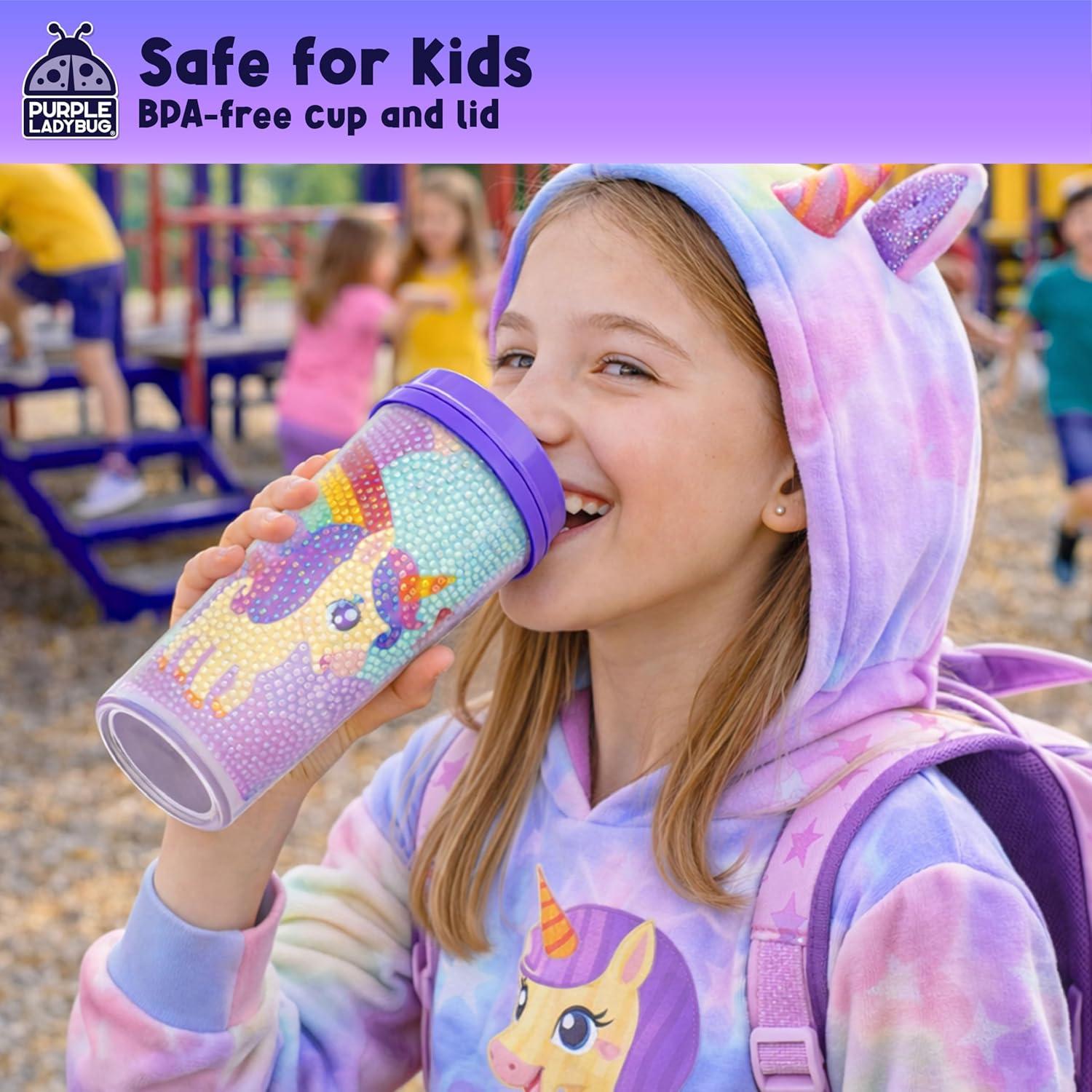 image:imagePURPLE LADYBUG Unicorn Diamond Art Kits Girls Cup Customizable Tumbler Kids Diamond Art Kits for Girls DIY Craft Kit Water Bottle Art Kits for Kids 69 Birthday amp Easter Gifts for 7 Year Old