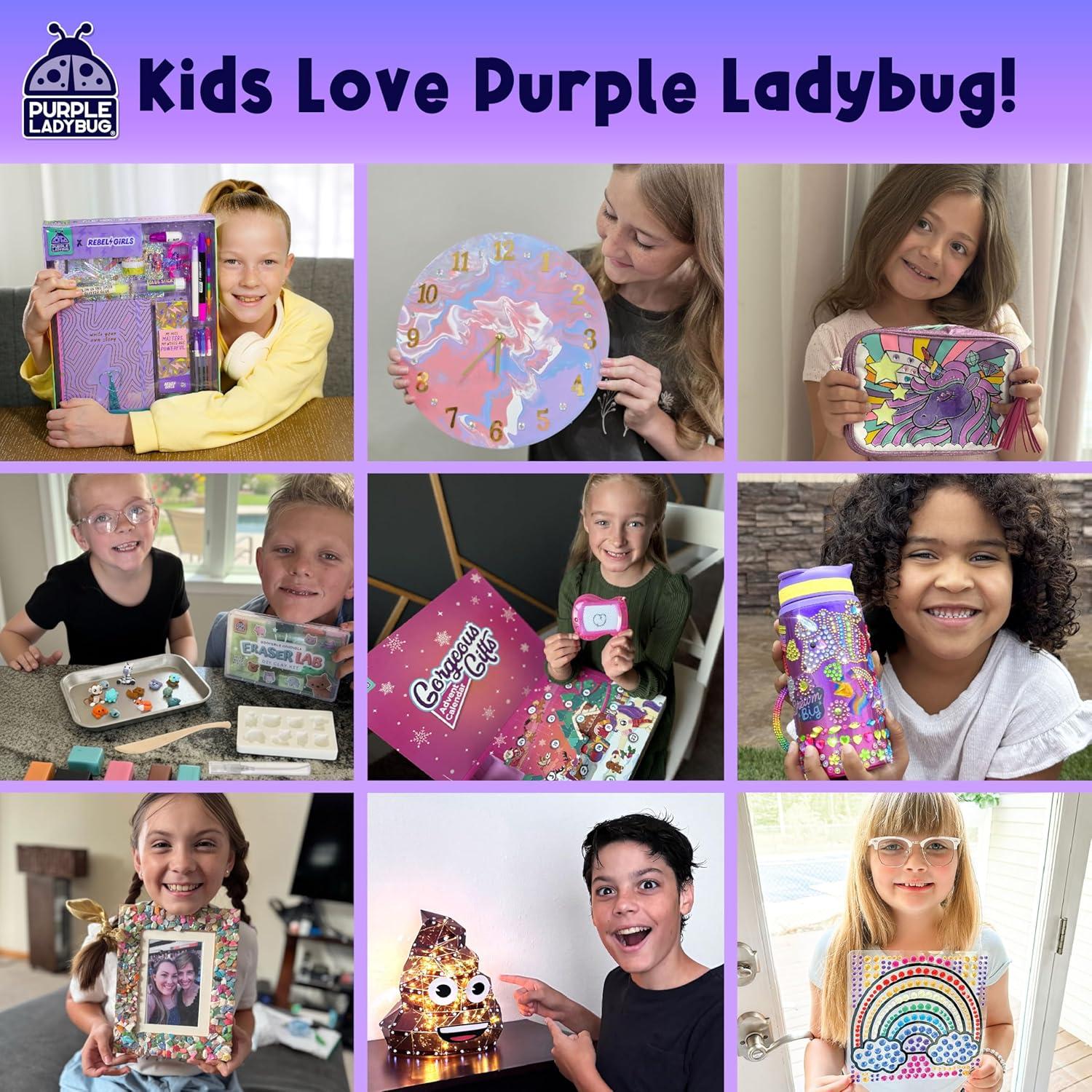 image:imagePURPLE LADYBUG Unicorn Diamond Art Kits Girls Cup Customizable Tumbler Kids Diamond Art Kits for Girls DIY Craft Kit Water Bottle Art Kits for Kids 69 Birthday amp Easter Gifts for 7 Year Old