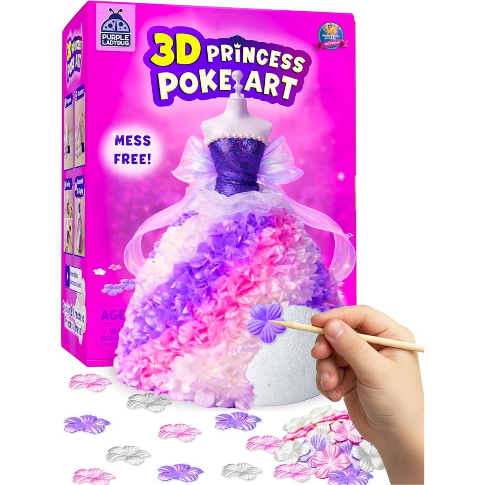 image:imagePURPLE LADYBUG Unicorn Poke Art Kit  3D DIY Foam Figurine Craft Set MessFree Floral Decorating Toy Creative Art Activity for Kids Ages 410  Giftable Craft Kit for GirlsPrincess Poke Art