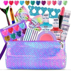 PURPLE LADYBUG Kids Makeup Kit – Birthday Gift for Girls, Mermaid Gifts for Girls 5-7, Vegan Kids Makeup Sets, Little Girl Toys Make up Set