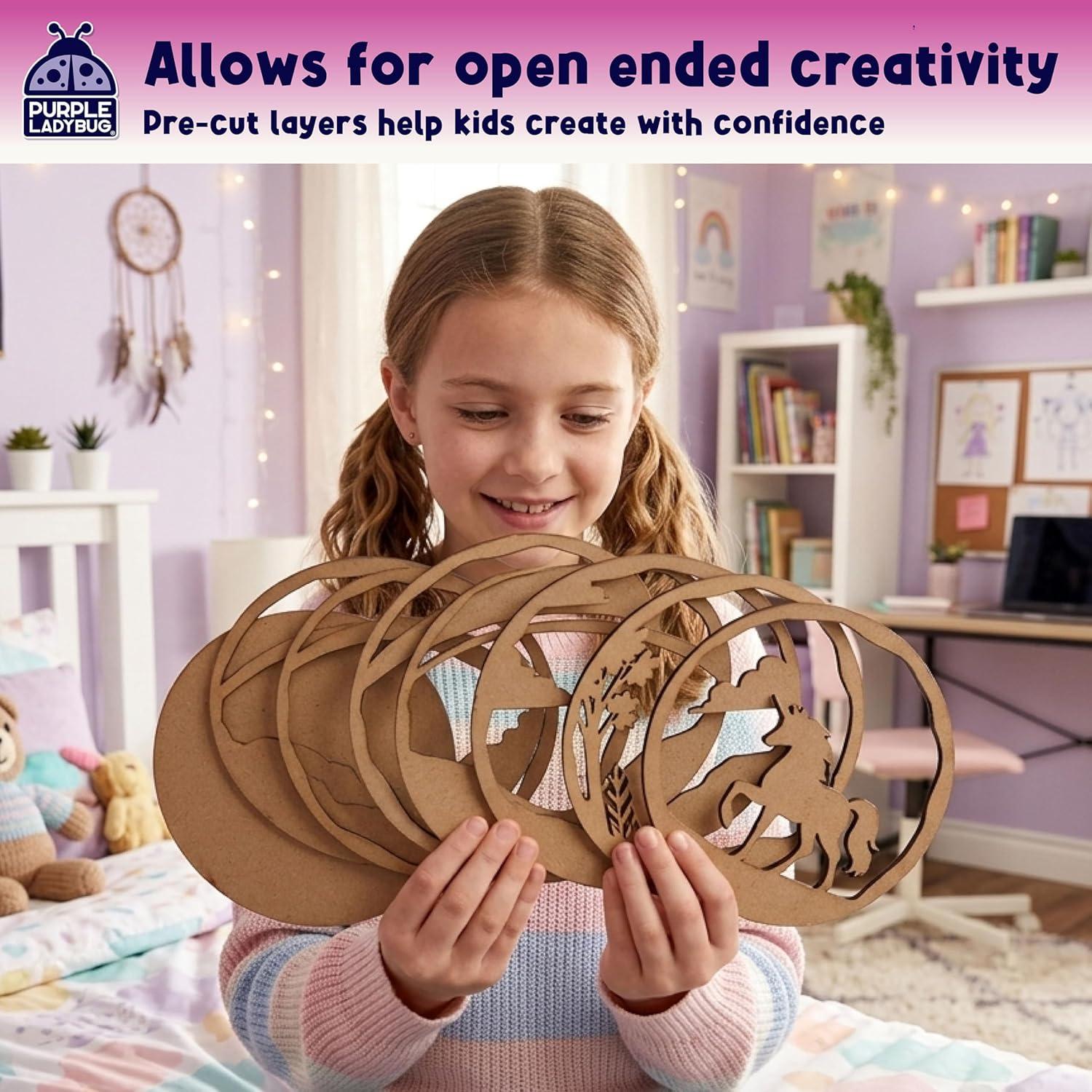 image:imageMermaid 3D Painting Kit Wooden Painting Crafts for Kids Craft Kits for Girls Ages 812 DIY Crafts Paint Set Art Projects Arts and Crafts for Girl 6 7 9 11 Girls Birthday Gifts Age 810Unicorn