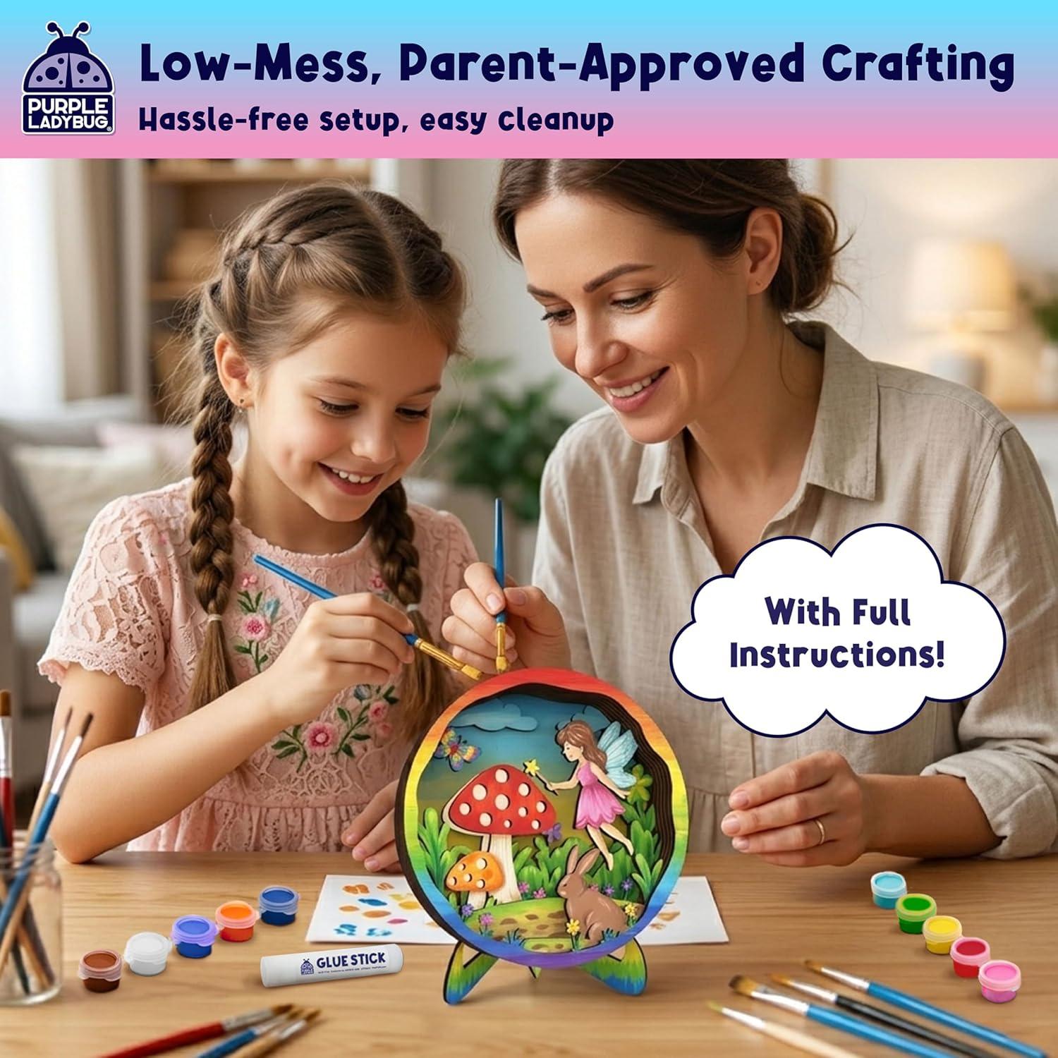 image:imageMermaid 3D Painting Kit Wooden Painting Crafts for Kids Craft Kits for Girls Ages 812 DIY Crafts Paint Set Art Projects Arts and Crafts for Girl 6 7 9 11 Girls Birthday Gifts Age 810Fairy