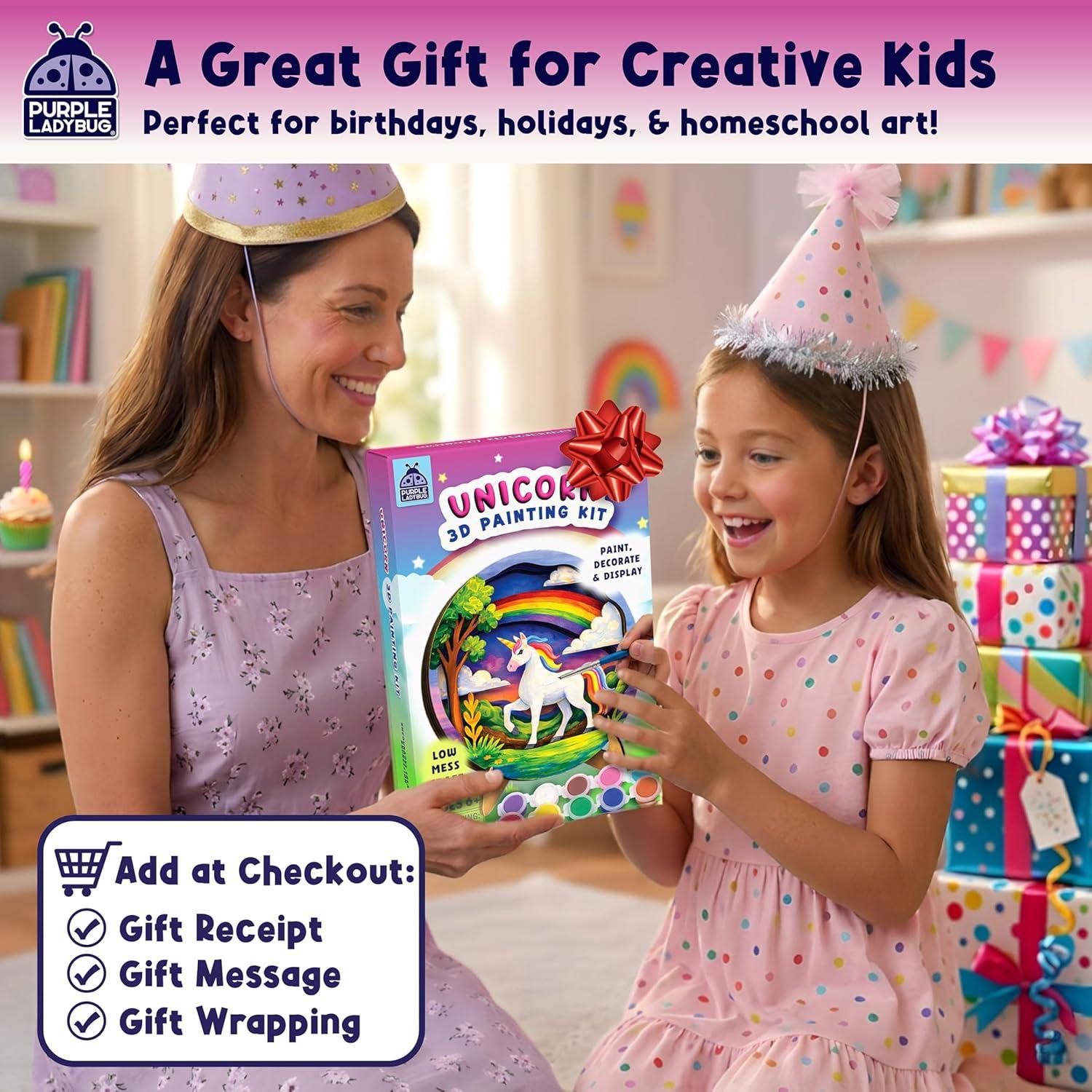 image:imageMermaid 3D Painting Kit Wooden Painting Crafts for Kids Craft Kits for Girls Ages 812 DIY Crafts Paint Set Art Projects Arts and Crafts for Girl 6 7 9 11 Girls Birthday Gifts Age 810Unicorn