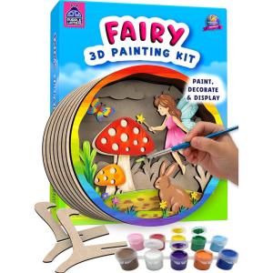 Mermaid 3D Painting Kit – Wooden Painting Crafts for Kids – Craft Kits for Girls Ages 8-12, DIY Crafts Paint Set Art Projects – Arts and Crafts for Girl 6 7 9 11 – Girls Birthday Gifts Age 8-10(Fairy)