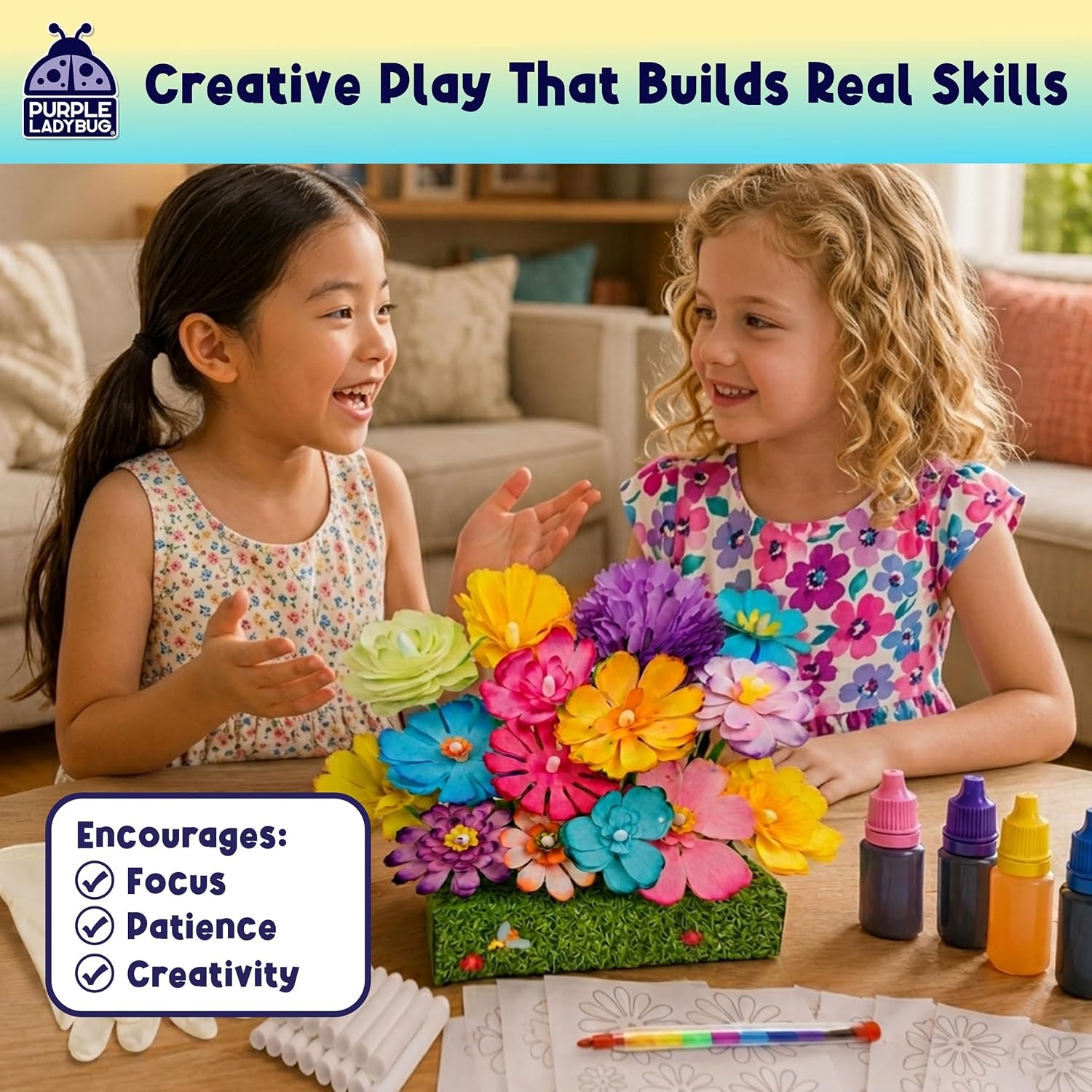 image:imageDIY Flower Bouquet Kids Science Kits Paper Flowers Craft for Girls Art Kits Magic Flower Bouquet Kit Arts and Crafts for Kids ages 812 Crafts for Kid Ages 68 7 9 10 Activity Gift for Girls Boys