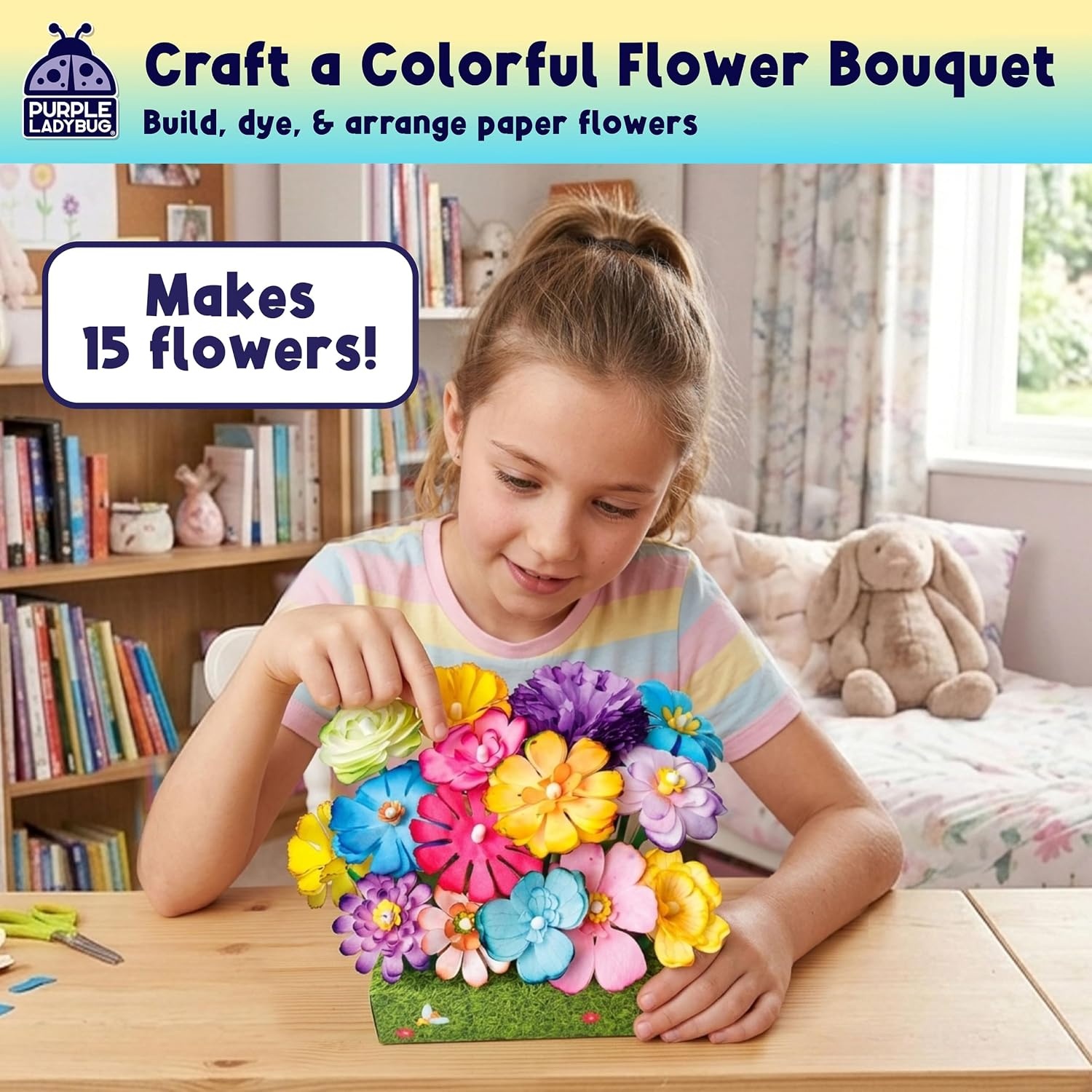 image:imageDIY Flower Bouquet Kids Science Kits Paper Flowers Craft for Girls Art Kits Magic Flower Bouquet Kit Arts and Crafts for Kids ages 812 Crafts for Kid Ages 68 7 9 10 Activity Gift for Girls Boys